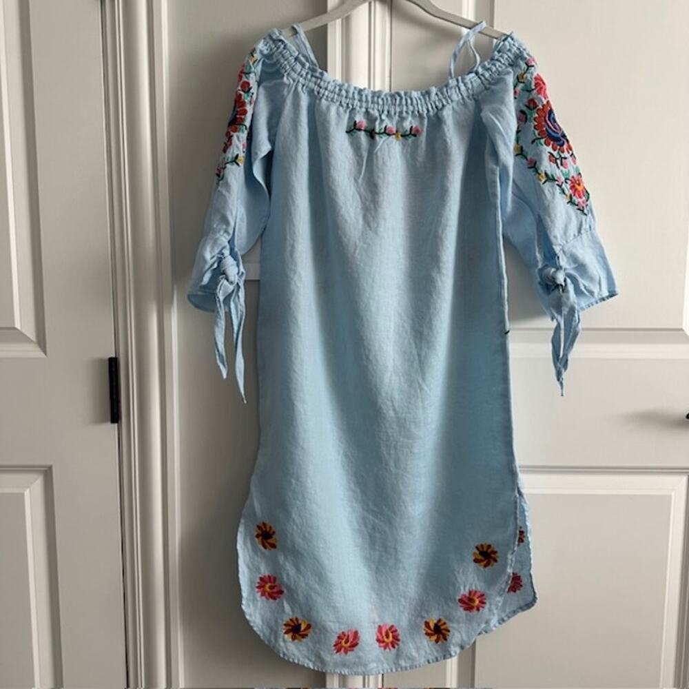 100% Linen Philosophy Republic Clothing Embroidered Dress Size: Small - Picture 8 of 11